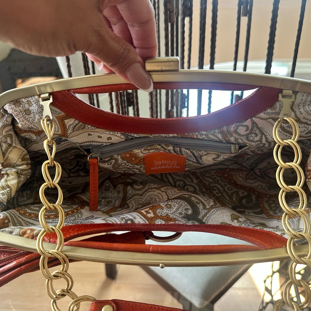 Stylish Latico NJ Orange 
 Real Leather Clutch - Picture 7 of 15